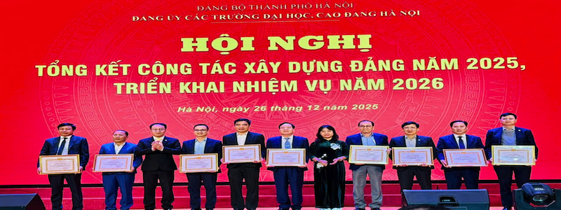 ĐẢNG BỘ TRƯỜNG ĐẠI HỌC CÔNG ĐOÀN ĐƯỢC KHEN THƯỞNG TẠI HỘI NGHỊ TỔNG KẾT CÔNG TÁC XÂY DỰNG ĐẢNG NĂM 2025 CỦA ĐẢNG ỦY CÁC TRƯỜNG ĐẠI HỌC, CAO ĐẲNG HÀ NỘI